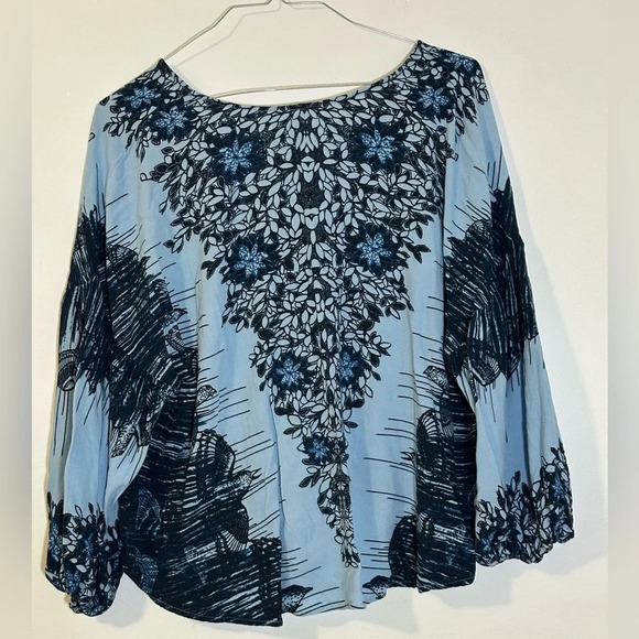 Free People Blue Birds of a Feather Top, Size Large - Picture 3 of 8